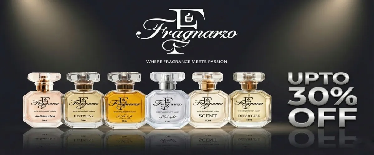 Luxury perfume collection with elegant bottles and premium scents	